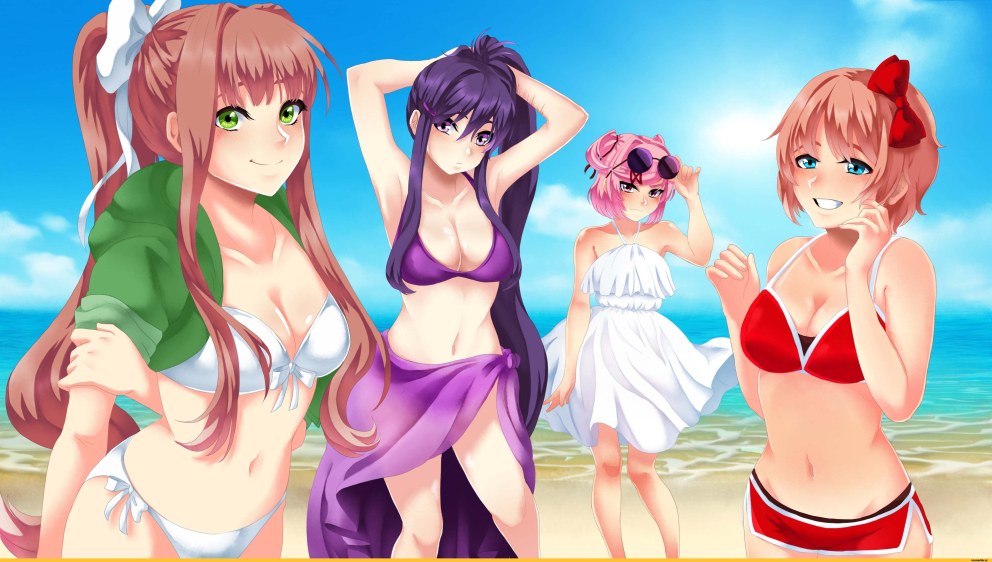 Моника в купальнике Doki Doki