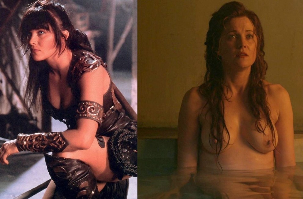 Xena Кай в чулках без трусов