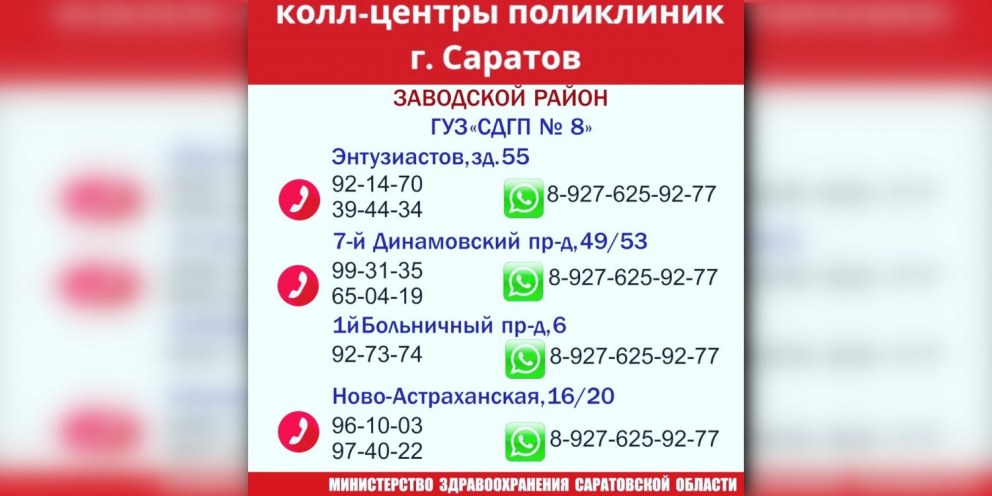 Поликлиника 12 Саратов заводской телефон