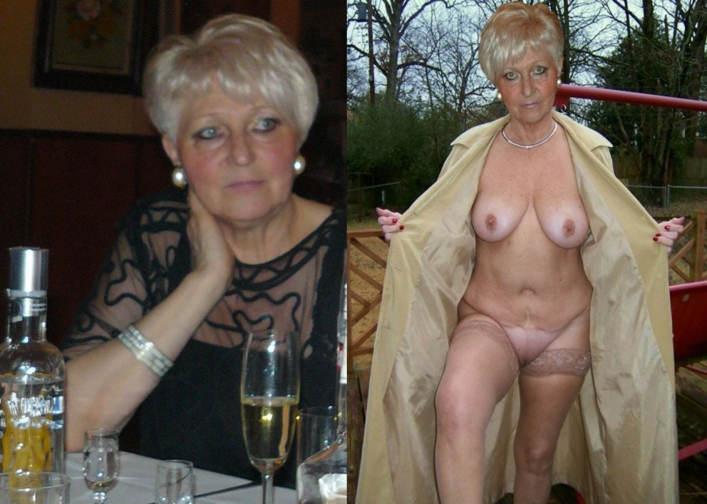 Grey haired mature granny woman nude in Bedroom