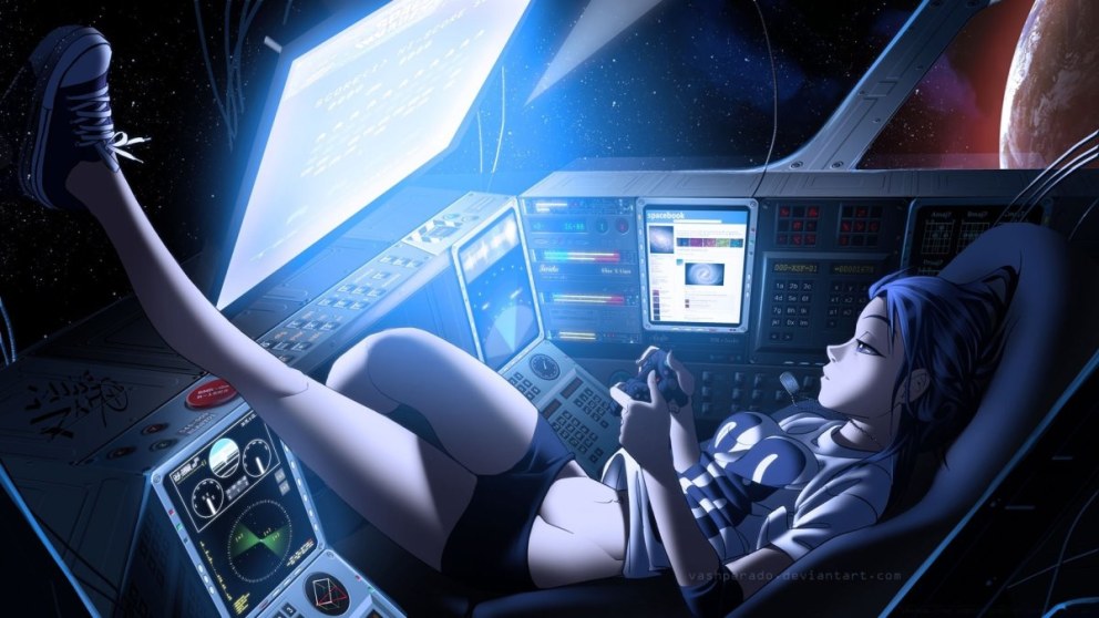 Девочка на космическом корабле